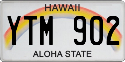 HI license plate YTM902
