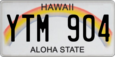 HI license plate YTM904