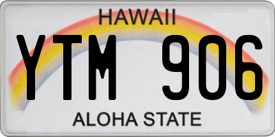 HI license plate YTM906