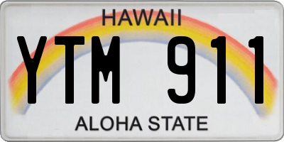 HI license plate YTM911