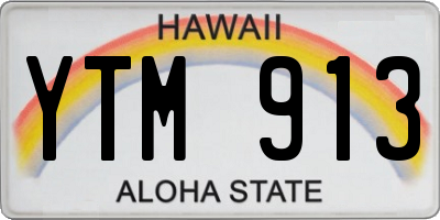 HI license plate YTM913