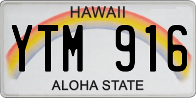HI license plate YTM916