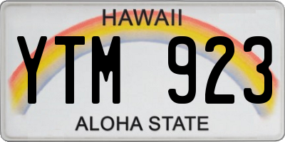 HI license plate YTM923