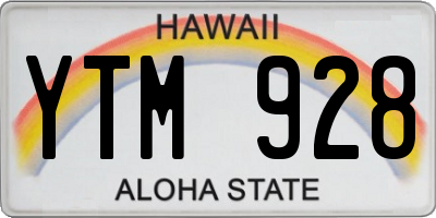 HI license plate YTM928