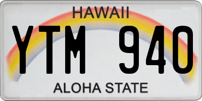 HI license plate YTM940