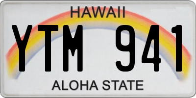 HI license plate YTM941