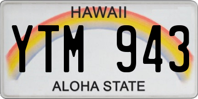 HI license plate YTM943