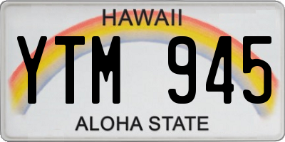 HI license plate YTM945