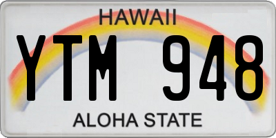 HI license plate YTM948