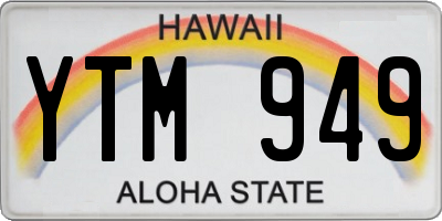 HI license plate YTM949