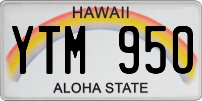 HI license plate YTM950