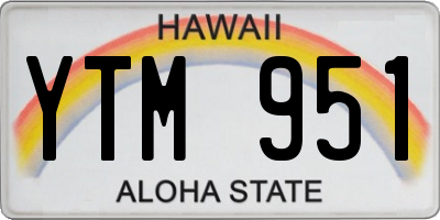 HI license plate YTM951
