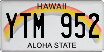 HI license plate YTM952