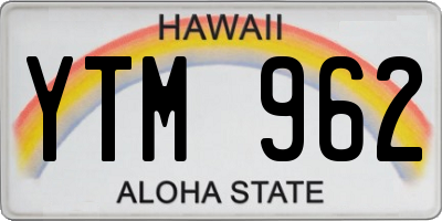 HI license plate YTM962
