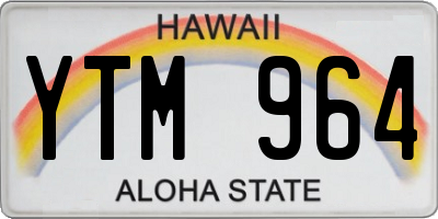 HI license plate YTM964