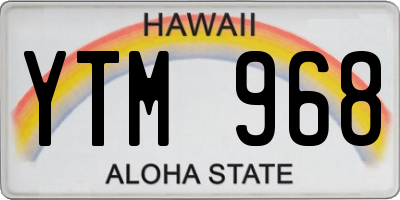 HI license plate YTM968