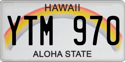 HI license plate YTM970