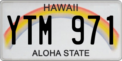 HI license plate YTM971