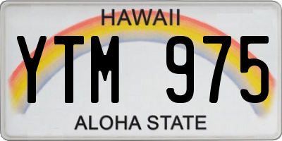 HI license plate YTM975