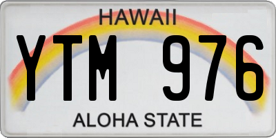 HI license plate YTM976