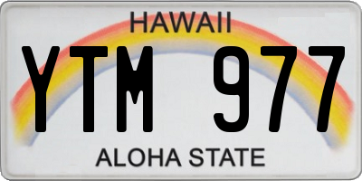 HI license plate YTM977