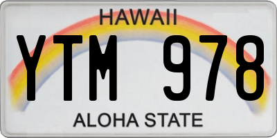 HI license plate YTM978