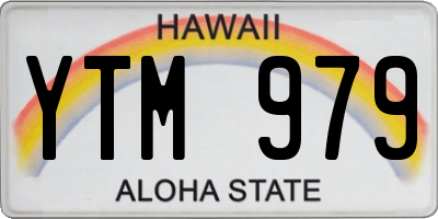 HI license plate YTM979