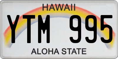 HI license plate YTM995