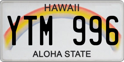 HI license plate YTM996