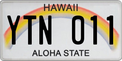 HI license plate YTN011