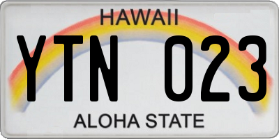HI license plate YTN023