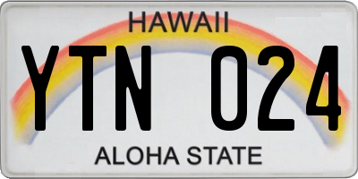 HI license plate YTN024
