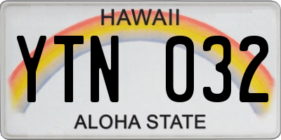 HI license plate YTN032