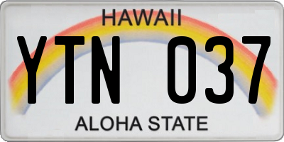 HI license plate YTN037