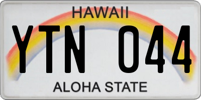 HI license plate YTN044