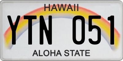 HI license plate YTN051