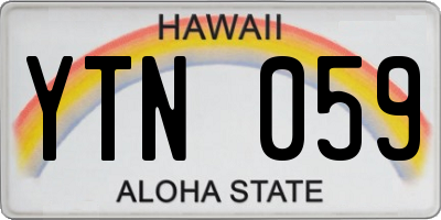 HI license plate YTN059