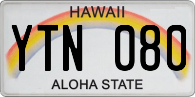 HI license plate YTN080