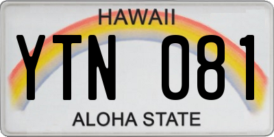 HI license plate YTN081