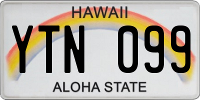 HI license plate YTN099