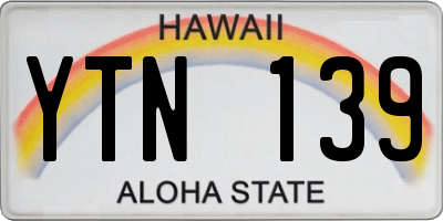 HI license plate YTN139