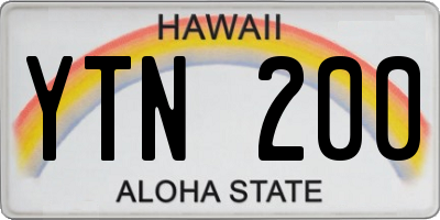 HI license plate YTN200