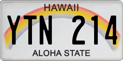 HI license plate YTN214