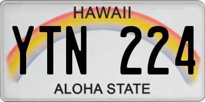 HI license plate YTN224