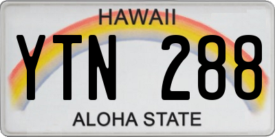 HI license plate YTN288