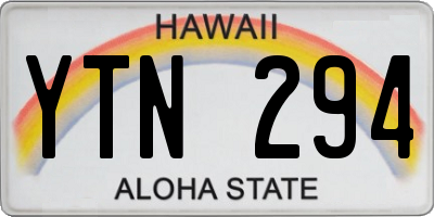 HI license plate YTN294