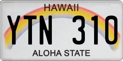 HI license plate YTN310