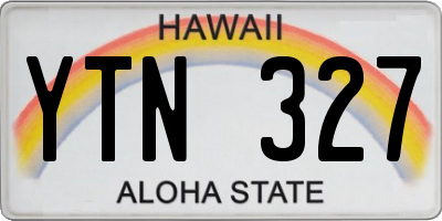 HI license plate YTN327