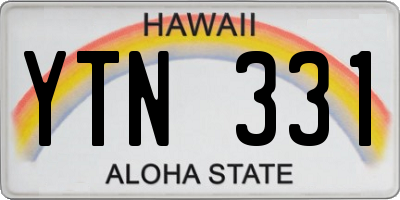 HI license plate YTN331