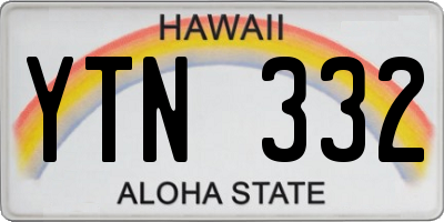 HI license plate YTN332